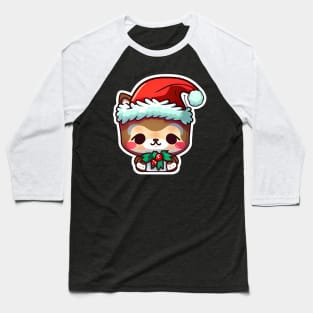 Cute Adorable Chibi Kawaii Christmas Teddy Bear Baseball T-Shirt